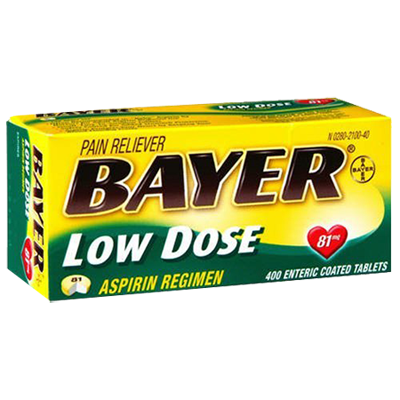 Bayer Low Dose 81 mg Aspirin Regimen - 400 Tablets